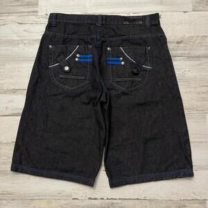 Y2K Baggy Retro Skater Two Toned Denim Shorts Jorts Size 36